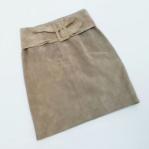 Vintage 80's BB Dakota Leatherwear Mini Leather Skirt Tan